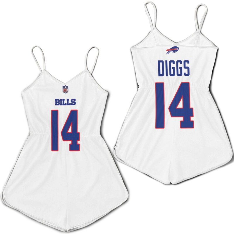 Buffalo Bills Stefon Diggs #14 NFL Great Player American Football Team Game White Gift For Bills Fans Romper Jumpsuit RJ05366