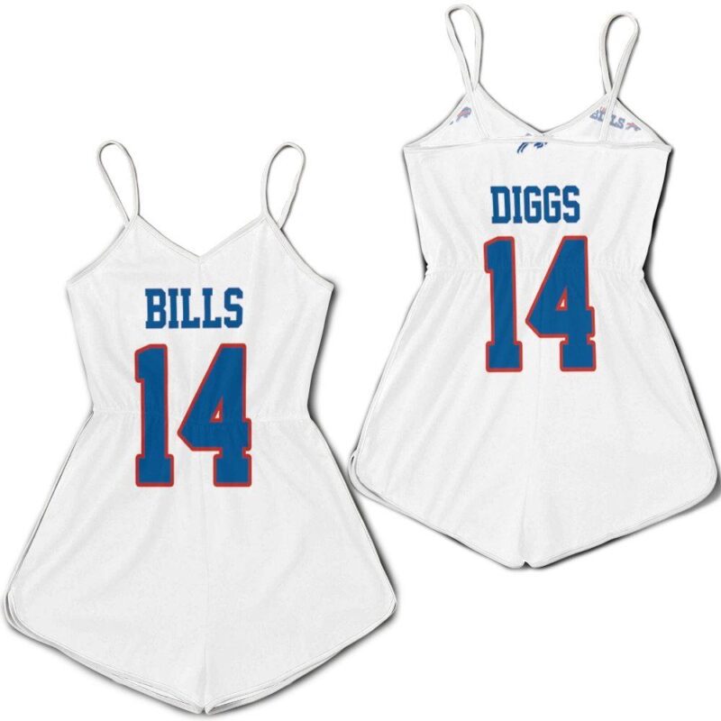 Buffalo Bills Stefon Diggs 14 White jersey inspired style Romper RJ02266