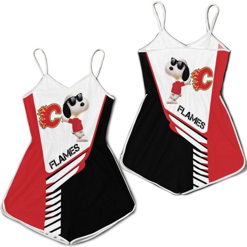 Calgary Flames Snoopy For Fans 3D Romper RJ03458