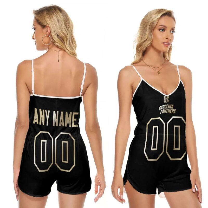 Carolina Panthers NFL American Football Black Golden Edition Vapor Limited Custom Gift For Panthers Fans V-neck Romper Jumpsuit RJ00012