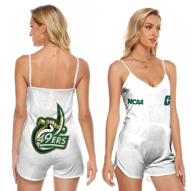 Charlotte 49Ers Ncaa Classic White With Mascot Logo Gift For Charlotte 49Ers Fans V-neck Romper Jumpsuit RJ01412