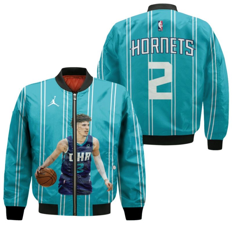 Charlotte Hornets LaMelo Ball 2 NBA Great Player Basketball Team Icon Gift For Hornets Fans Bomber Jacket BJ00474