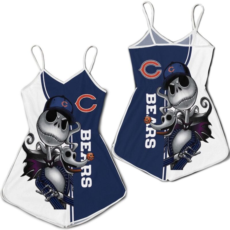 Chicago Bears Jack Skellington And Zero Romper RJ03271