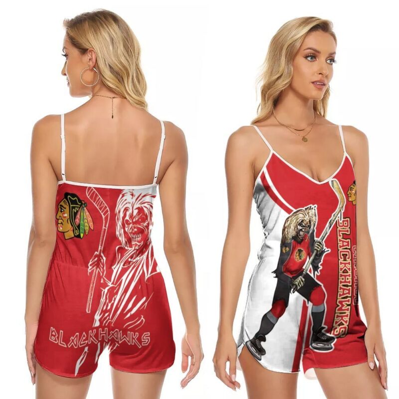 Chicago Blackhawks NFL Ice Hoockey Gift For Chicago Blackhawks Fans Ice Hoockey Lovers V-neck Romper Jumpsuit RJ00550