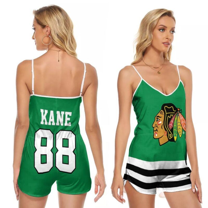 Chicago Blackhawks Patrick Kane 88 NHL Great Player Ice Hockey Fanatics Branded Green Breakaway Gift For Blackhawks Fans Romper Jumpsuit RJ01287