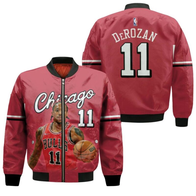 Chicago Bulls Demar Derozan 11 NBA 2021-2022 City Edition Red Jersey Gift For Bulls Fans Bomber Jacket BJ00147