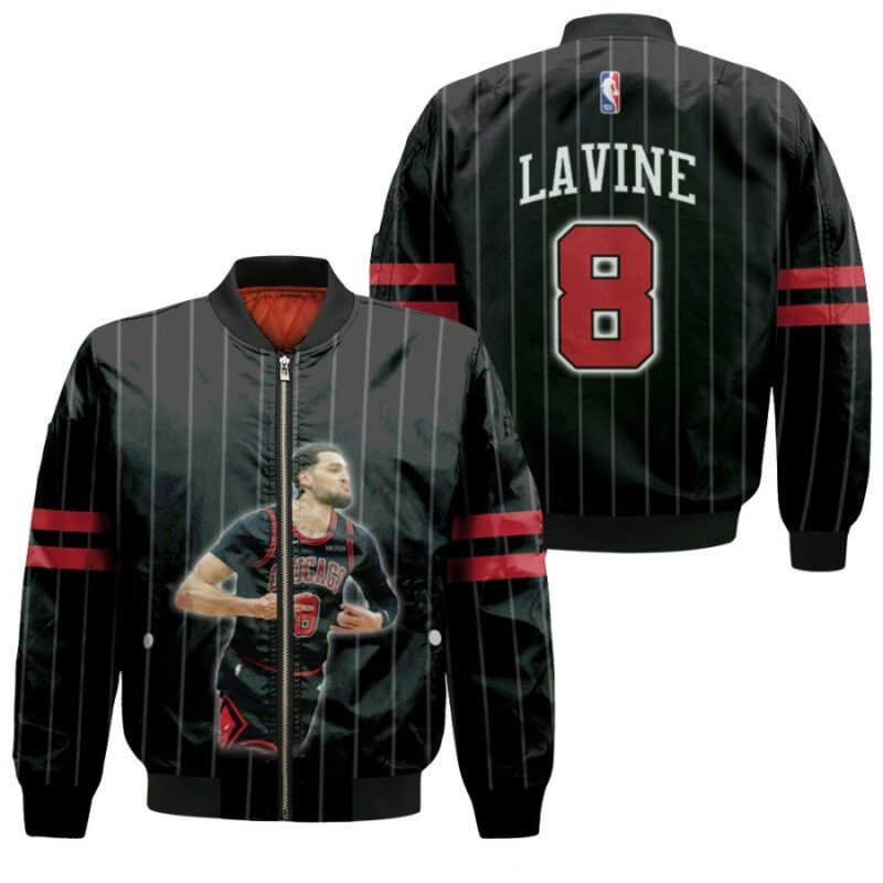 Chicago Bulls Zach LaVine 8 Great Player Basketball Team Black Gift For Bulls Fans Bomber Jacket BJ00401