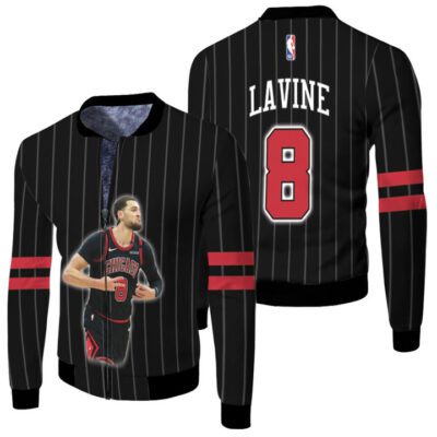 Chicago Bulls Zach LaVine 8 Great Player Basketball Team Black Gift For Bulls Fans Fleece Bomber Jacket