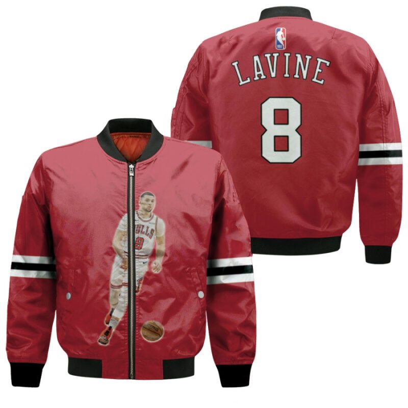 Chicago Bulls Zach Lavine 8 NBA Legendary Captain Basketball Team Red Gift For Bulls Fans Bomber Jacket BJ00427