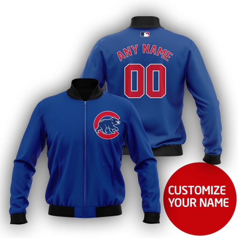 Chicago Cubs #00 Personalized Blue Jersey Style Gift With Custom Number Name For Cubs Fans Bomber Jacket BJ03664