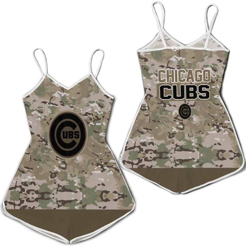 Chicago Cubs Camouflage Veteran 3d jersey Romper RJ04747