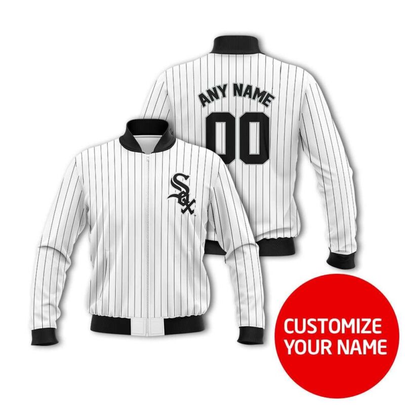 Chicago White Sox #00 Personalized White Jersey Style Gift With Custom Number Name For White Sox Fans Bomber Jacket BJ03801