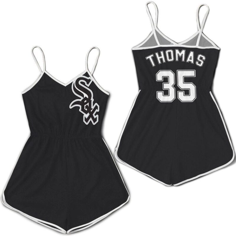 Chicago White Sox Frank Thomas #35 MLB Great Player Majestic Cool Base Gift For Chicago Fans Romper Jumpsuit RJ05458