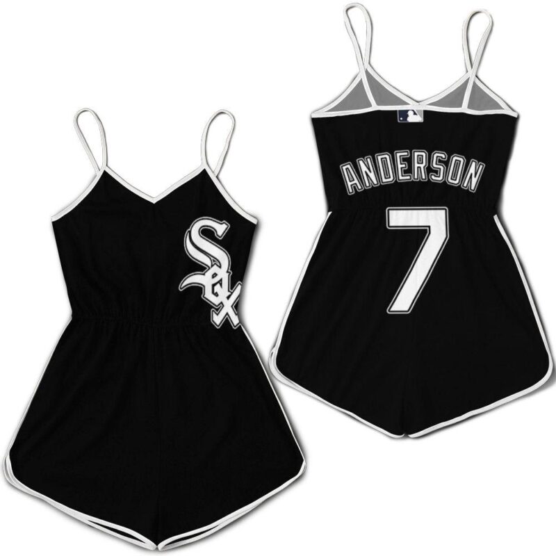 Chicago White Sox Tim Anderson 7 2020 Mlb Team Black Jersey Inspired Style Romper RJ01738