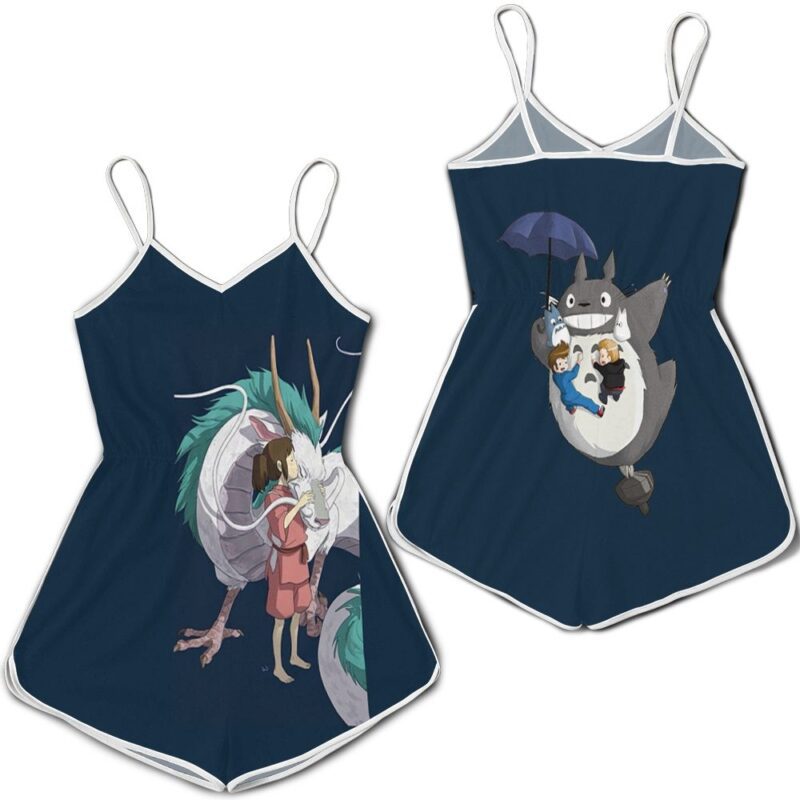 Chihiro Kiss Haku Cute Scene For Spirited Away Studio Ghibli Fan Romper RJ01777