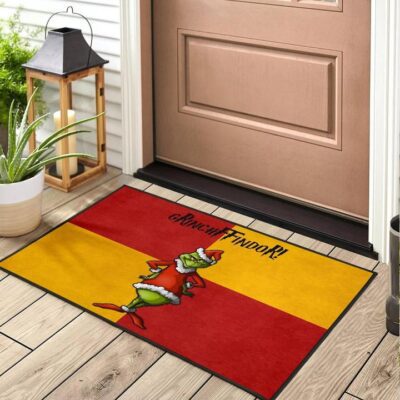 Christmas Door Mat Grinchffindor Grinch Hogwarts Gryffindor Red Yellow Door Mat Welcome Mat 2