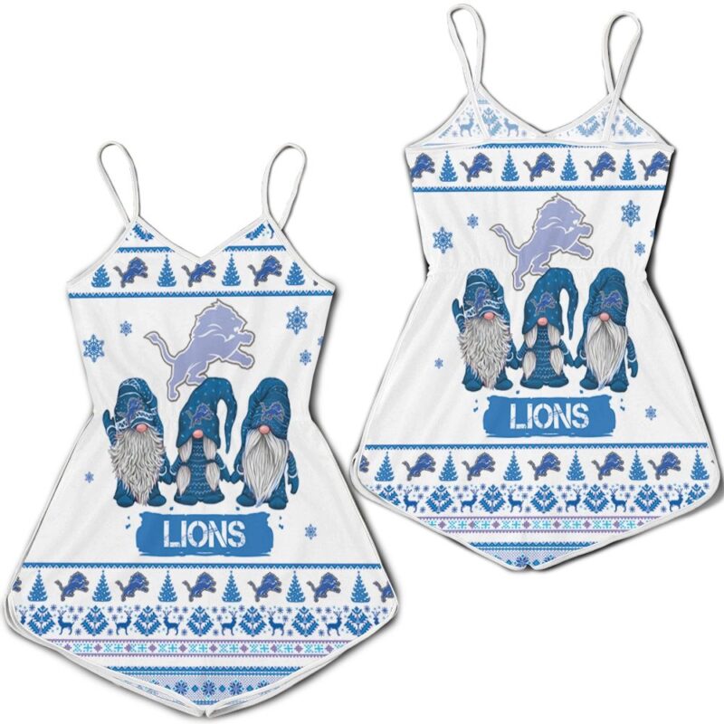Christmas Gnomes Detroit Lions Ugly Sweatshirt Christmas 3D Romper RJ03152