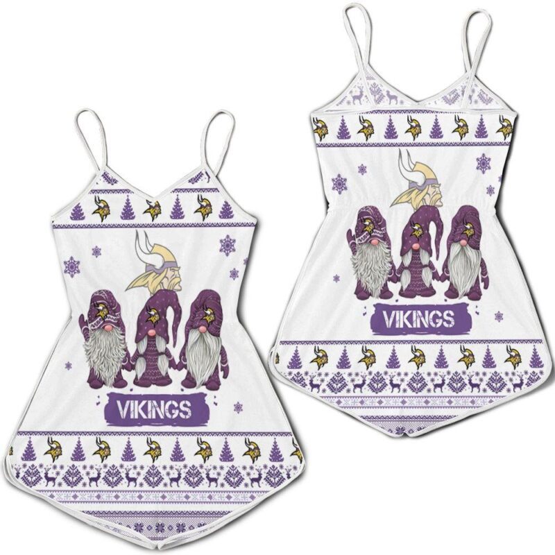 Christmas Gnomes Minnesota Vikings Ugly Sweatshirt Christmas 3D Romper RJ03483
