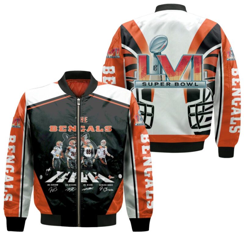 Cicinnati Bengals Super Bowl Legend Abbey Road NFL Logo team Gift For Bengals Fans Bomber Jacket BJ03229