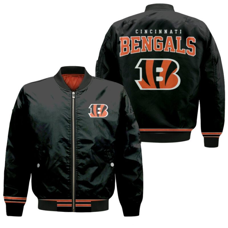 Cincinnati Bengals NFL American Football Team Logo Black Gift For Bengals Fans Bomber Jacket BJ04157