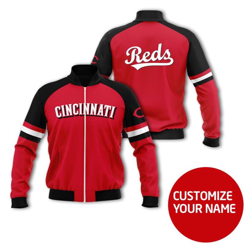 Cincinnati Reds #00 Personalized Red Jersey Style Gift With Custom Number Name For Reds Fans Bomber Jacket BJ03997