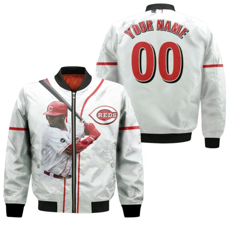 Cincinnati Reds Ken Griffey Jr. 30 MLB Great Player 2019 White 3D Personalized Gift With Custom Number Name For Reds Fans Bomber Jacket BJ04261