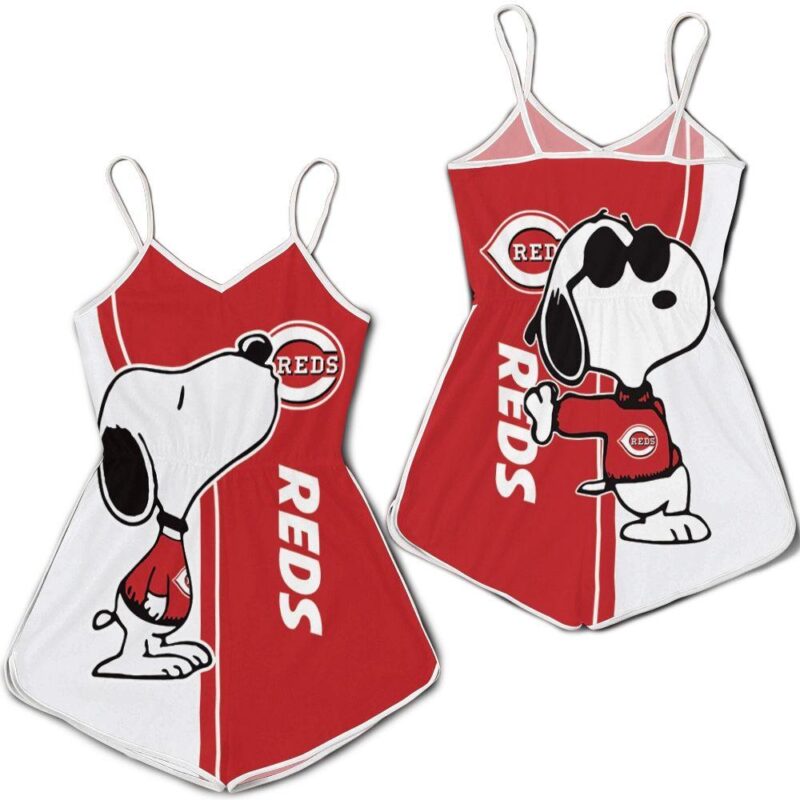 Cincinnati Reds Snoopy Lover 3D Printed Romper RJ03201