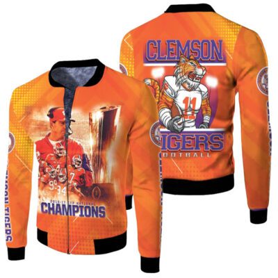 Clemson Tigers 2021 NCAA 2016 2017 CFP National Champions Gift For Clemson Fans Fleece Bomber Jacket