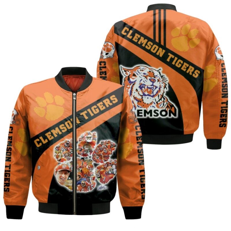 Clemson Tigers 2021 NCAA NFL American Football Orange Gift For Clemson Fans Bomber Jacket BJ00792