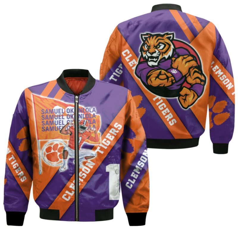 Clemson Tigers 2021 NCAA Samuel Okunlola 1 Legend NFL Gift For Clemson Fans Bomber Jacket BJ04280