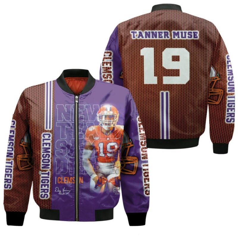 Clemson Tigers 2021 NCAA Tanner Muse 19 Great Player NFL Signature Gift For Clemson Fans Bomber Jacket BJ04281