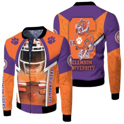 Clemson Tigers 2021 NCAA The Tiger Mascot NFL American Football Gift For Clemson Fans Fleece Bomber Jacket