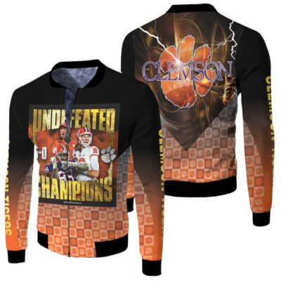 Clemson Tigers 2021 NCAA Undefeated Champions NFL Legends Gift For Clemson Fans Fleece Bomber Jacket