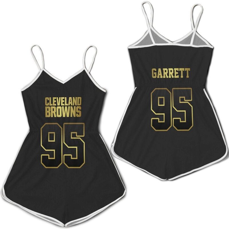 Cleveland Browns 95 Myles Garrett Black Golden Edition Vapor Untouchable Limited jersey inspired style Romper RJ02077