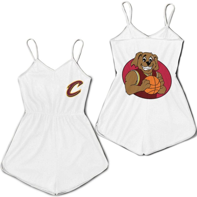 Cleveland Cavaliers Basketball Classic Mascot Logo Gift For Cavaliers Fans White Romper RJ01735