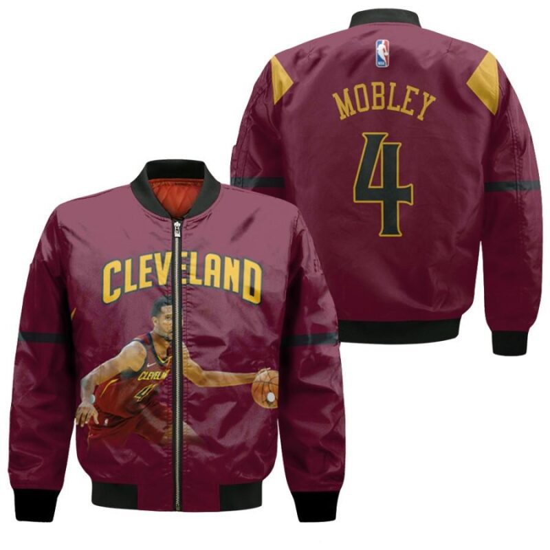 Cleveland Cavaliers Evan Mobley 4 2021 NBA Wine Icon Edition Gift For Cavaliers Fans Bomber Jacket BJ03492