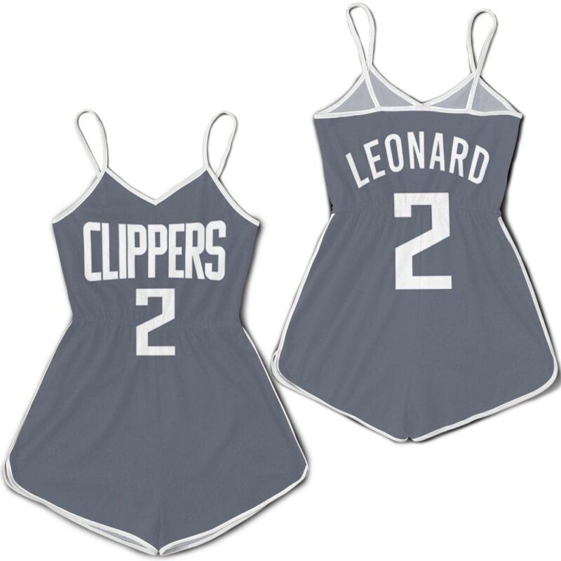 Clippers Kawhi Leonard 2020-21 Earned Edition Gray jersey inspired style Romper RJ02268