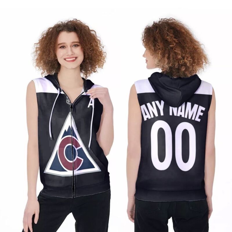 Colorado Avalanche NFL Ice Hockey Logo Team 2020 Navy Jersey 3D Designed Allover Custom Gift For Avalanche Fans Zip Sleeveless Hoodie ZSH0171