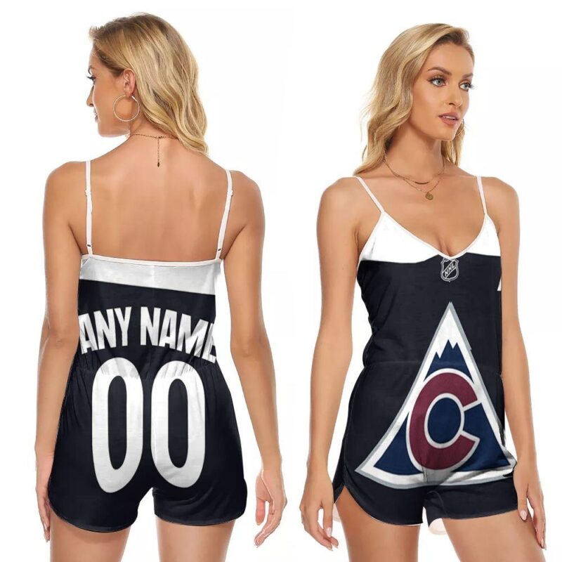 Colorado Avalanche NFL Ice Hockey Logo Team 2020 Navy Jersey Custom Gift For Avalanche Fans V-neck Romper Jumpsuit RJ00332