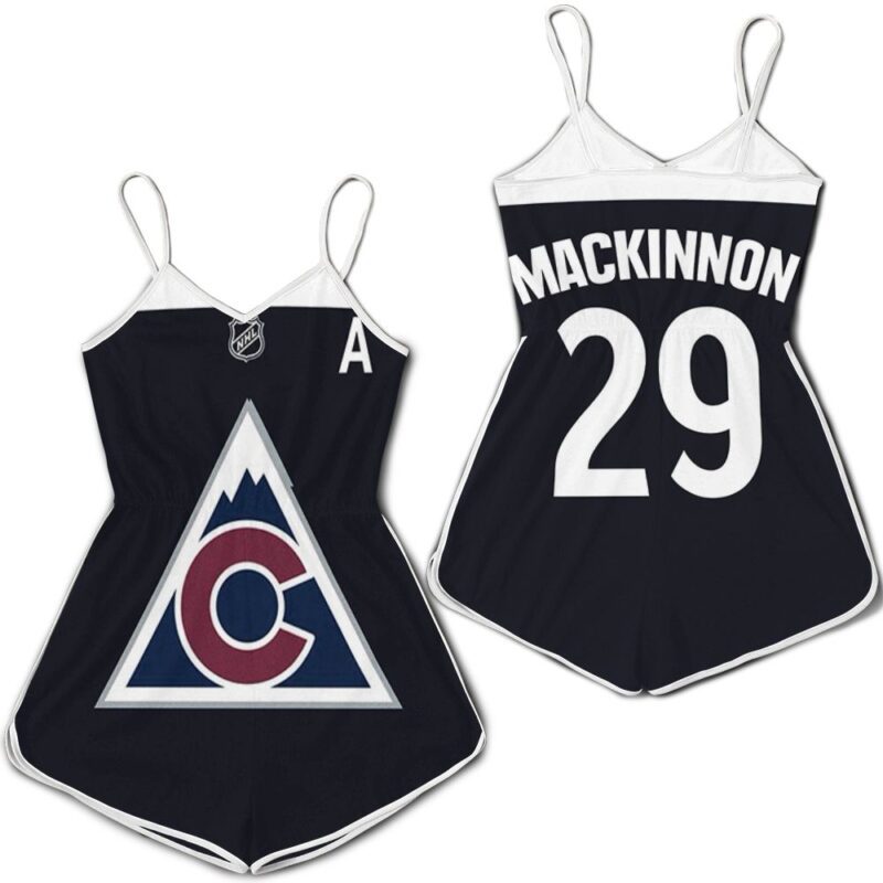 Colorado Avalanche Nathan Mackinnon #29 NFL Ice Hockey Logo Team 2020 Navy Jersey Custom Gift For Avalanche Fans Romper Jumpsuit RJ05112