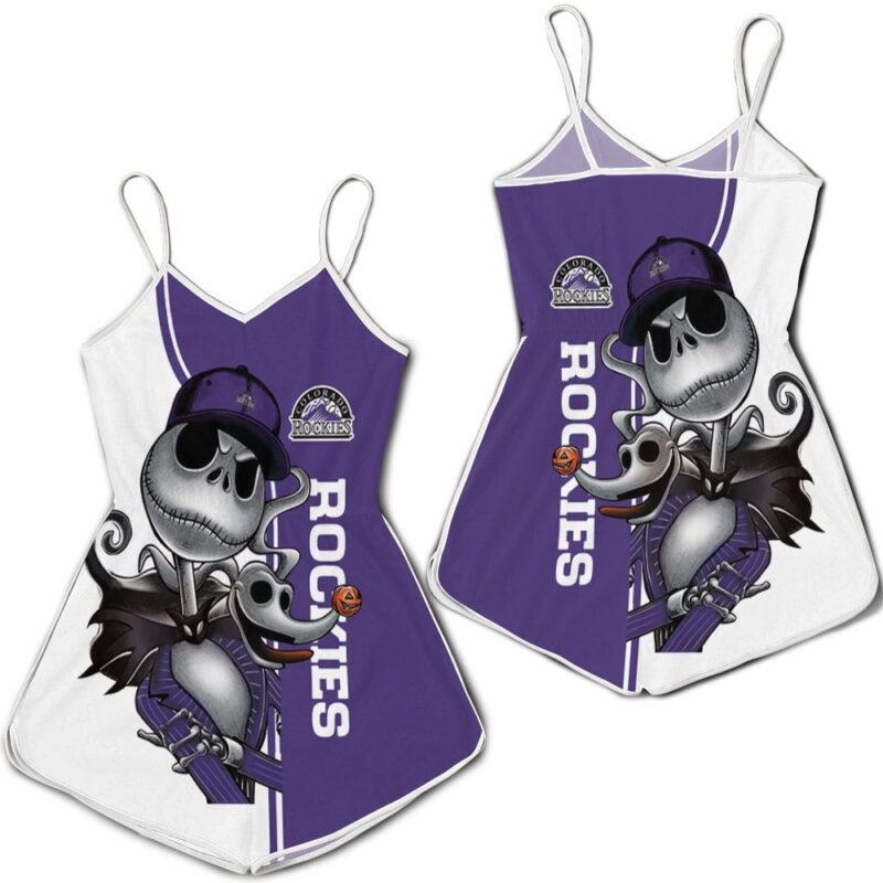 Colorado Rockies Jack Skellington And Zero Romper RJ02796