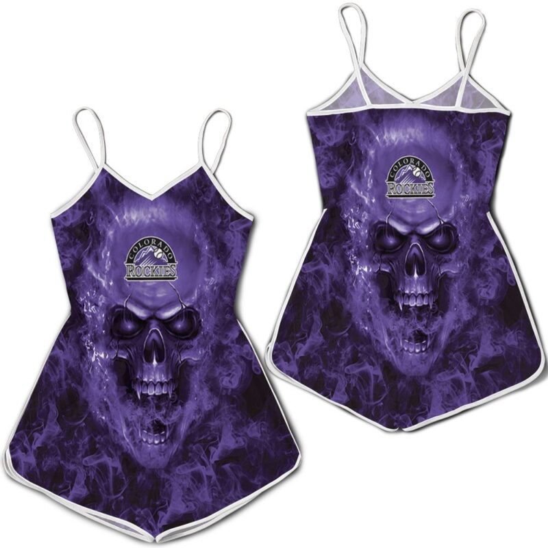 Colorado Rockies MLB Fans Skull Romper RJ03649