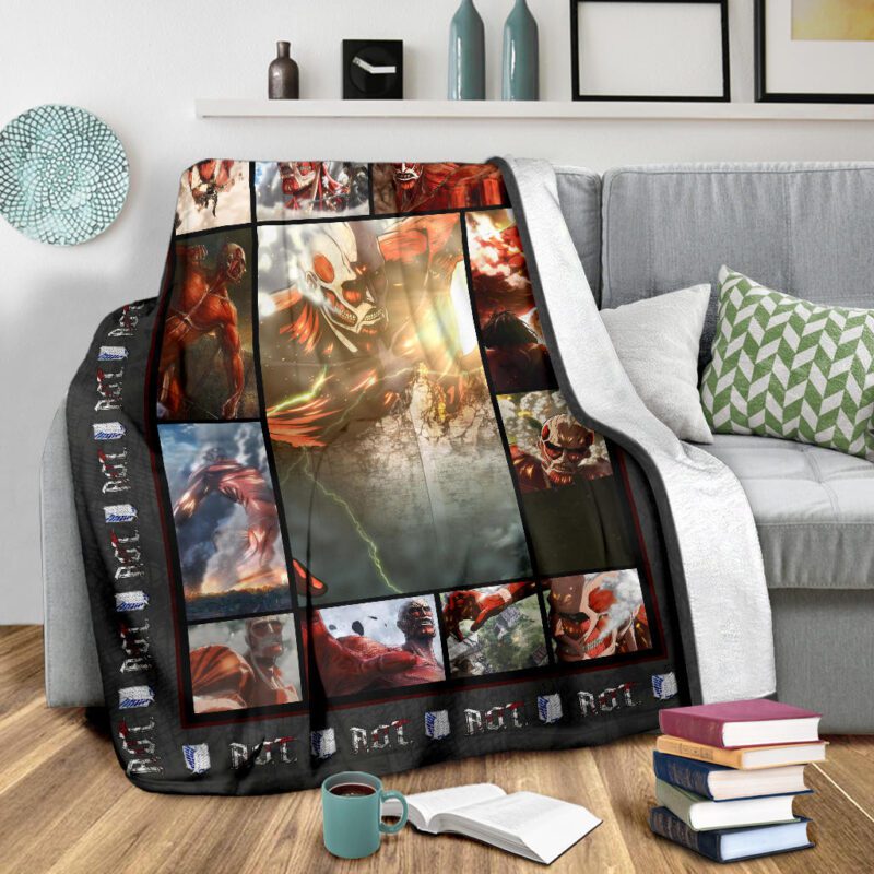Colossus Titan Attack On Titan Fleece Blanket Anime Home Decor Custom For Fans 2