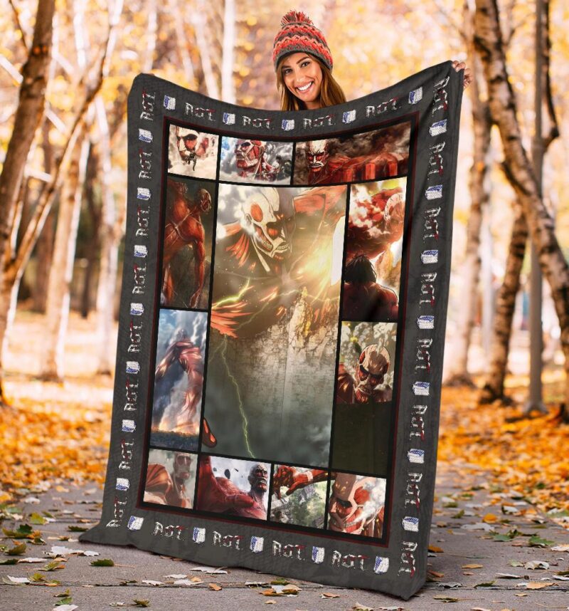 Colossus Titan Attack On Titan Fleece Blanket Anime Home Decor Custom For Fans 3