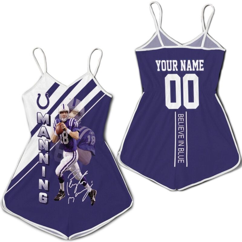 Colts Peyton Manning 3d Personalized Romper RJ02534
