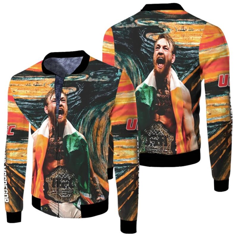 Conor McGregor UFC Ultimate Warrior The Notorious designed gift for Conor McGregor Fans Fleece Bomber Jacket