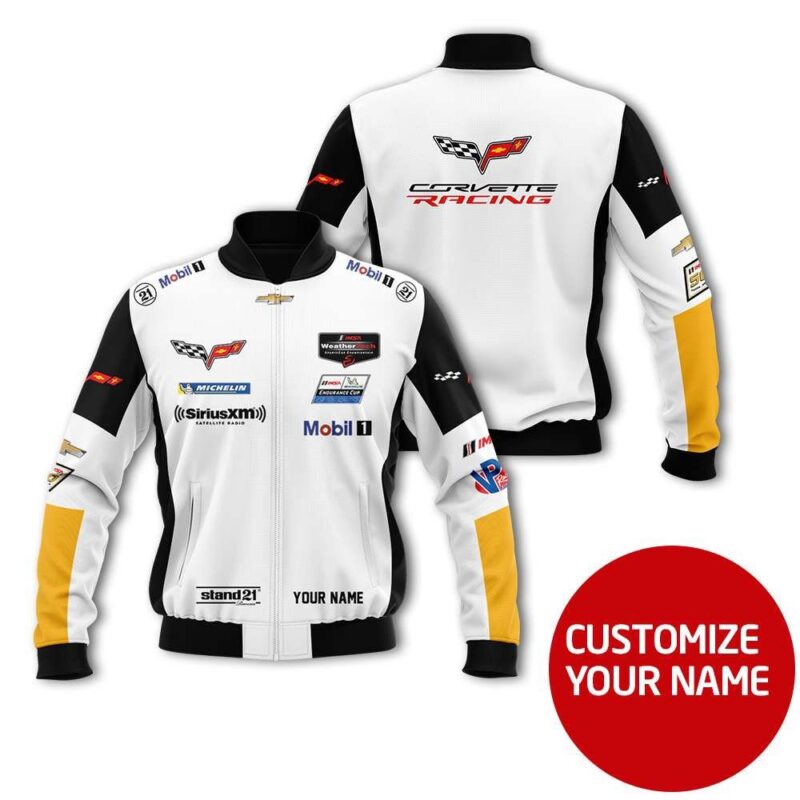 Corvette Auto Racing Team Costume Personalized Design Gift With Custom Name For Corvette Fans Bomber Jacket BJ03990