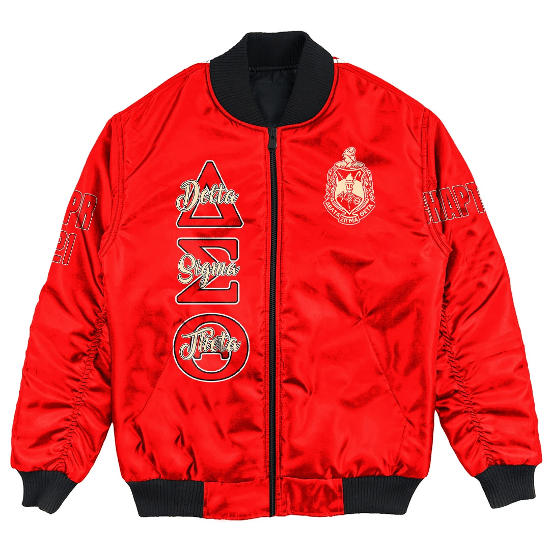 (Custom) Africa Zone Jacket – Delta Sigma Theta (Red) Bomber Jackets ...