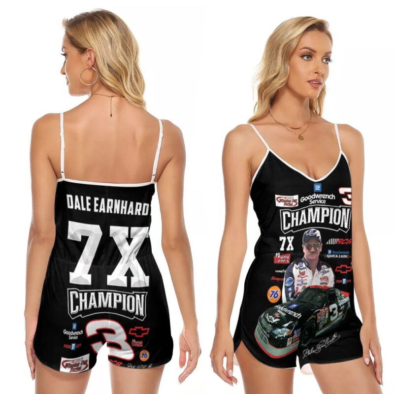 Dale Earnhardt 7X Champion 3 Goodwrench Quicksilver Winston Select Action CWB Gift For Racer Moto Racing Lovers V-neck Romper Jumpsuit RJ00736