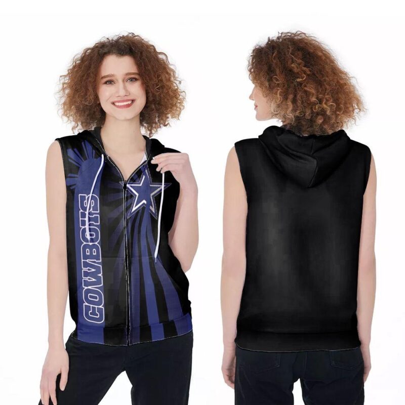 Dallas Cowboys 3D Zip Sleeveless Hoodie ZSH1676